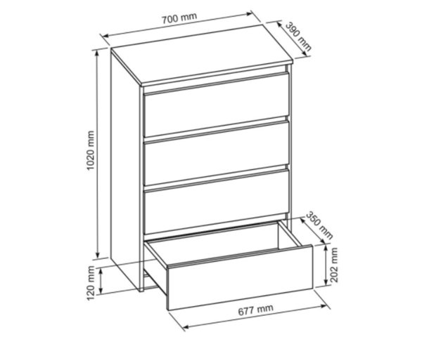 3XE LIVING 4 Drawer Chest of Drawers Wayfair.co.uk
